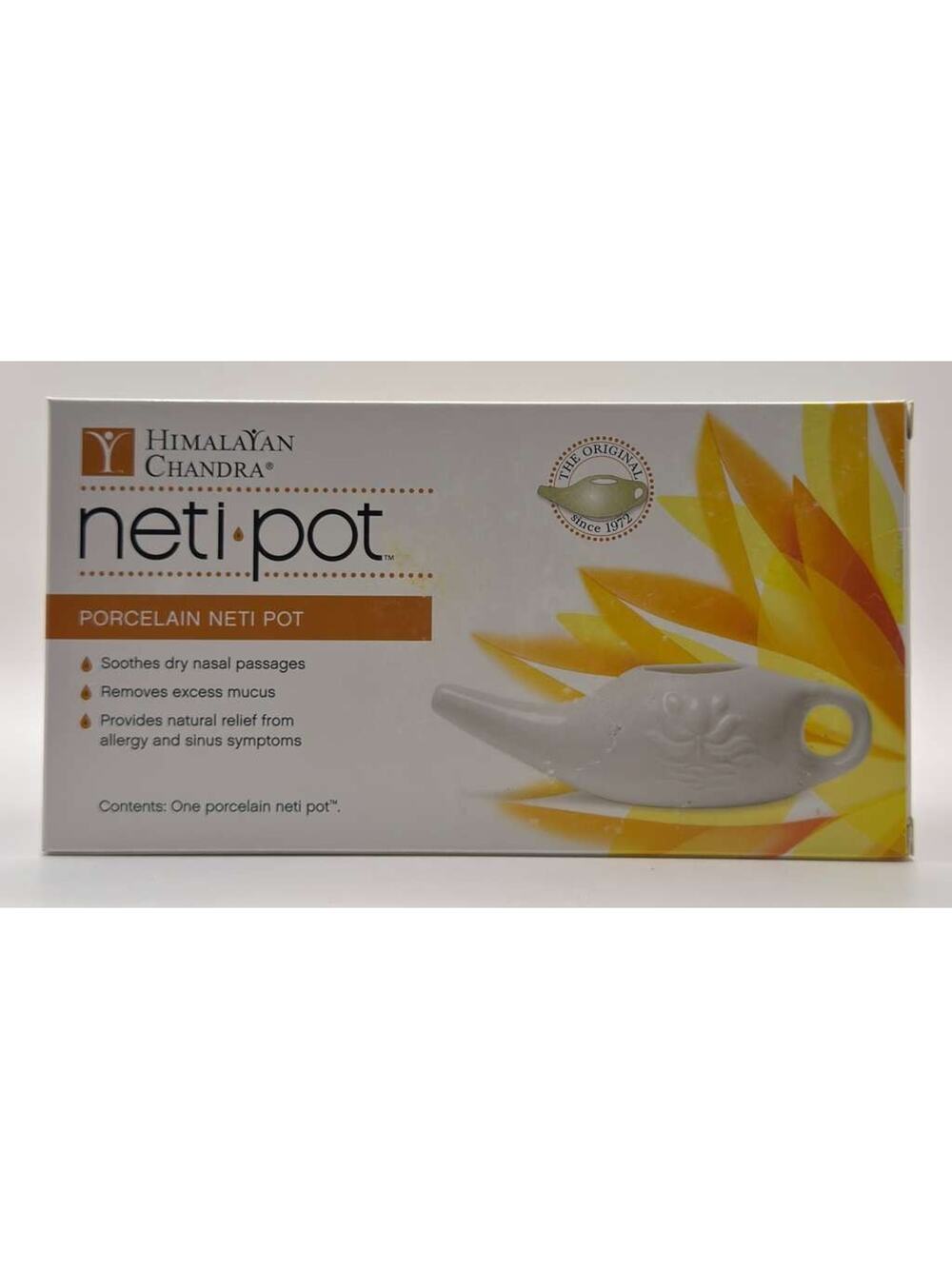 Himalayan Chandra Porcelain Neti Pot Nasal Irrigation Sinus Relief White New